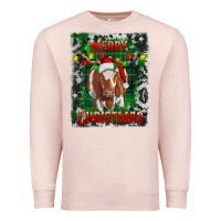 Pale Pink merry christmas longhorn cow Premium Sweatshirt - RanaPortraitStore