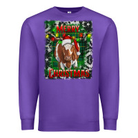 Purple merry christmas longhorn cow Premium Sweatshirt - RanaPortraitStore
