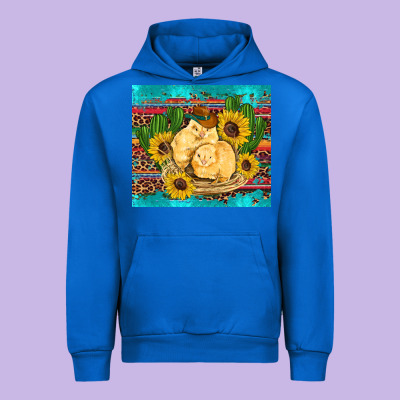 Western Chicks Coop Animals Sunflowers Cactus Serape Leopard Turquoise Urban Hoodie Designed By Artiststas