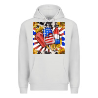 Dove Grey patriotic popsicles and sunflowers Premium Hoodie - BundleAndBundleShop
