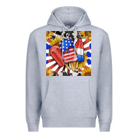 Heather Grey patriotic popsicles and sunflowers Premium Hoodie - BundleAndBundleShop