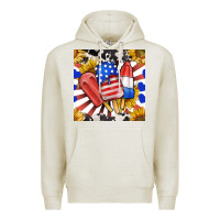 Oatmeal Heather patriotic popsicles and sunflowers Premium Hoodie - BundleAndBundleShop