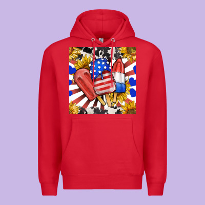 Patriotic Popsicles And Sunflowers Premium Hoodie Designed By Bundleandbundleshop