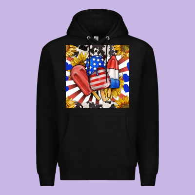Patriotic Popsicles And Sunflowers Premium Hoodie Designed By Bundleandbundleshop