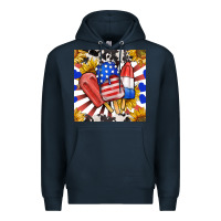 Navy patriotic popsicles and sunflowers Premium Hoodie - BundleAndBundleShop