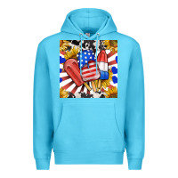 Ocean Blue patriotic popsicles and sunflowers Premium Hoodie - BundleAndBundleShop