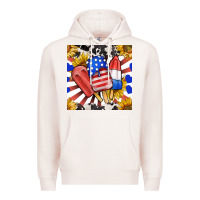 Pale Pink patriotic popsicles and sunflowers Premium Hoodie - BundleAndBundleShop
