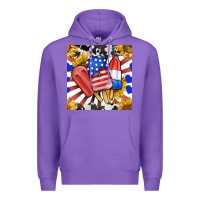 Purple patriotic popsicles and sunflowers Premium Hoodie - BundleAndBundleShop