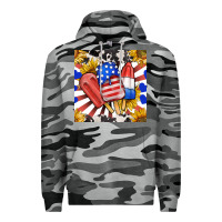 Slate Camo patriotic popsicles and sunflowers Premium Hoodie - BundleAndBundleShop