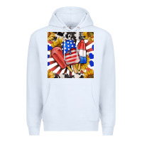 White patriotic popsicles and sunflowers Premium Hoodie - BundleAndBundleShop