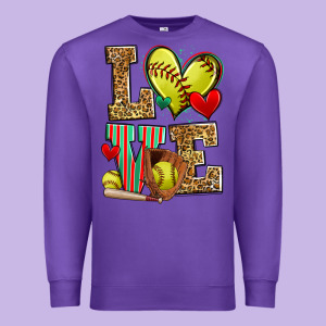 Love Softball Premium Sweatshirt Designed By Zillion Design Studio