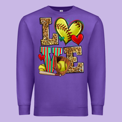 Love Softball Premium Sweatshirt Designed By Zillion Design Studio
