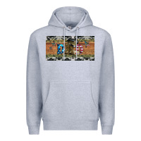 Heather Grey soldier dad license  plate Premium Hoodie - Artiststas