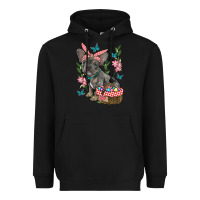 Black easter french bulldog Heavyweight Hoodie - RanaPortraitStore
