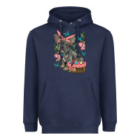 Navy easter french bulldog Heavyweight Hoodie - RanaPortraitStore