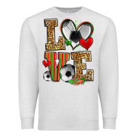 Oatmeal Heather love soccer Premium Sweatshirt - Zillion Design Studio
