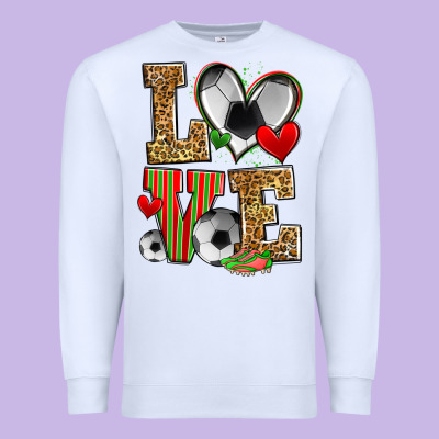 Love Soccer Premium Sweatshirt Designed By Zillion Design Studio