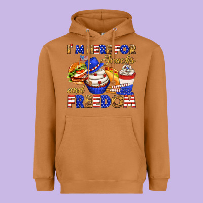 Heavyweight Hoodie i m here for snacks and freedom