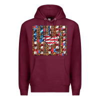 Burgundy western usa flag heart and stars tumbler Premium Hoodie - Artiststas