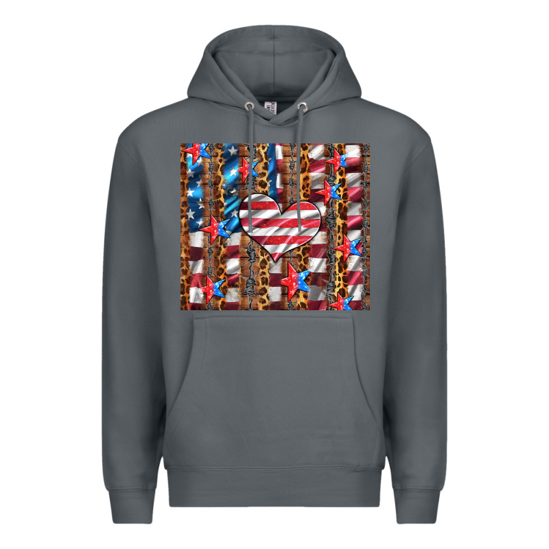 Western Usa Flag Heart And Stars Tumbler Premium Hoodie by Artiststas | Teevron