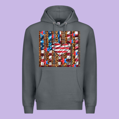 Western Usa Flag Heart And Stars Tumbler Premium Hoodie Designed By Artiststas