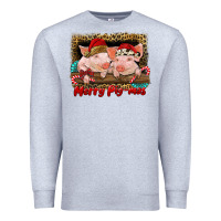 Heather Grey merry pig mas Premium Sweatshirt - RanaPortraitStore