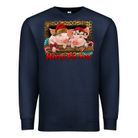 Navy merry pig mas Premium Sweatshirt - RanaPortraitStore