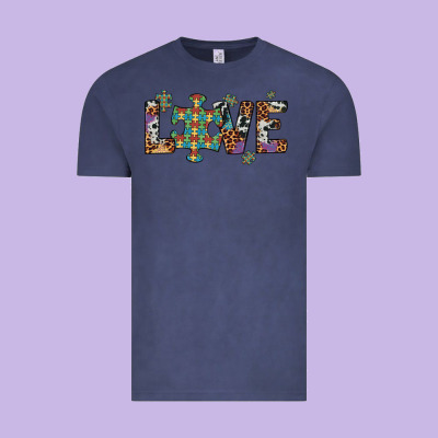 Love Autism Awareness Leopard Cowhide Vintage Tee Designed By Artiststas