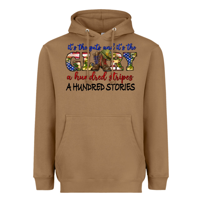 Its The Guts And Its The Glory A Hundred Stripes Heavyweight Hoodie by texasbilliewilder | Teevron