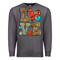 Charcoal Heather love basketball Premium Sweatshirt - Zillion Design Studio