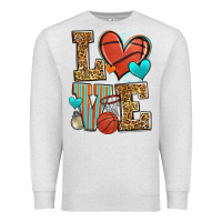 Oatmeal Heather love basketball Premium Sweatshirt - Zillion Design Studio