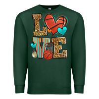 Sports Green love basketball Premium Sweatshirt - Zillion Design Studio