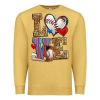 Antique Gold love baseball Premium Sweatshirt - Zillion Design Studio
