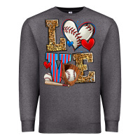 Charcoal Heather love baseball Premium Sweatshirt - Zillion Design Studio