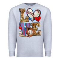 Heather Grey love baseball Premium Sweatshirt - Zillion Design Studio