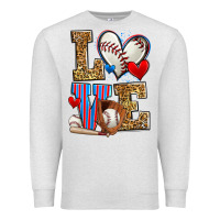 Oatmeal Heather love baseball Premium Sweatshirt - Zillion Design Studio