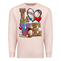 Pale Pink love baseball Premium Sweatshirt - Zillion Design Studio