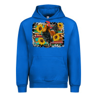 Cobalt western rooster coop animals sunflowers cowhide serape wooden Urban Hoodie - Artiststas
