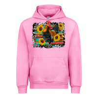 Fuchsia Pink western rooster coop animals sunflowers cowhide serape wooden Urban Hoodie - Artiststas