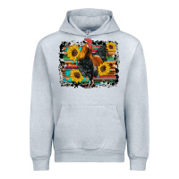 Heather Grey western rooster coop animals sunflowers cowhide serape wooden Urban Hoodie - Artiststas