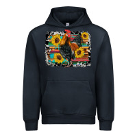 Navy western rooster coop animals sunflowers cowhide serape wooden Urban Hoodie - Artiststas