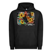 Pigment Black western rooster coop animals sunflowers cowhide serape wooden Urban Hoodie - Artiststas