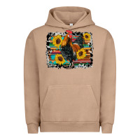 Pigment Burro western rooster coop animals sunflowers cowhide serape wooden Urban Hoodie - Artiststas
