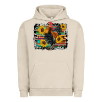 Pigment French Oak western rooster coop animals sunflowers cowhide serape wooden Urban Hoodie - Artiststas