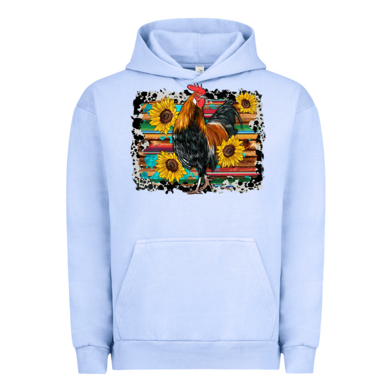 Western Rooster Coop Animals Sunflowers Cowhide Serape Wooden Urban Hoodie by Artiststas | Teevron