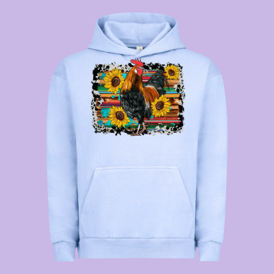 Western Rooster Coop Animals Sunflowers Cowhide Serape Wooden Urban Hoodie Designed By Artiststas