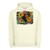 Pigment Pistachio western rooster coop animals sunflowers cowhide serape wooden Urban Hoodie - Artiststas