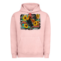 Pigment Salmon western rooster coop animals sunflowers cowhide serape wooden Urban Hoodie - Artiststas