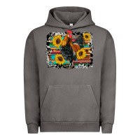 Pigment Tornado western rooster coop animals sunflowers cowhide serape wooden Urban Hoodie - Artiststas