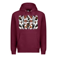 Burgundy cowhide brushstrokes Premium Hoodie - RanaPortraitStore